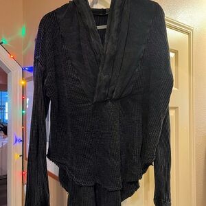 Free people one Black Cowl Neck Women's Sweater
